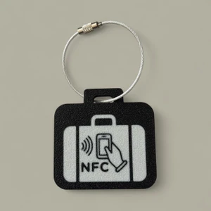 Akıllı Nfc Bavul Etiketi – Çelik Halka ile (Kırmızı, Mavi, Beyaz)