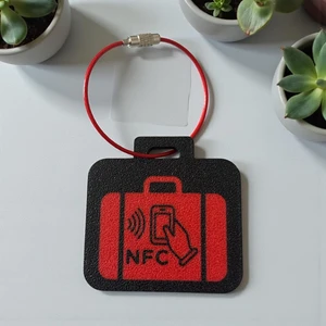 Akıllı Nfc Bavul Etiketi – Çelik Halka ile (Kırmızı, Mavi, Beyaz)