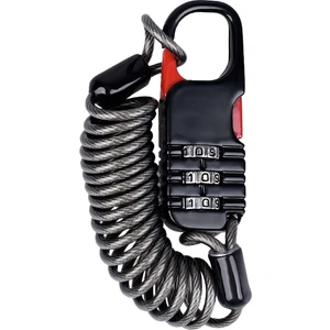 Weather Forecast Siyah 3 Haneli Sıfırlanabilir Şifreli Yay Kablo Dolap Bagaj Kilidi CIN543SY