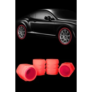 Kırmızı Fosforlu Lastik Sibop Kapağı Gece Parlayan Sibob Kapağı 4 Adet