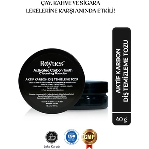 Diş Beyazlatma Tozu - Siyah Aktif Karbon Diş Tozu - Activated Teeth Whitening Powder - 40gr
