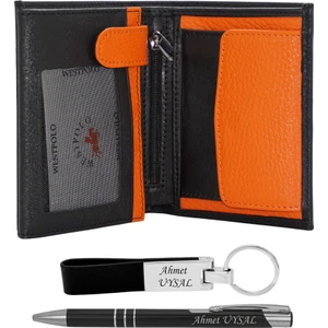 West Polo  Deri Isme Özel Erkek Cüzdan Isme Özel Kalem ve Anahtarlık