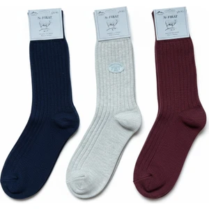 Erkek Yünlü Çorap Seti 3’lü – Lacivert, Bordo, Bej Renklerinde Kışlık Konfor - Yerli Üretim