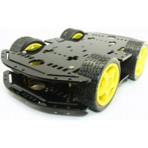 Arduino Araba 4WD Çok Amaçlı Mobil Robot Araba Platformu 4'lü Pil- Renkli Mdf