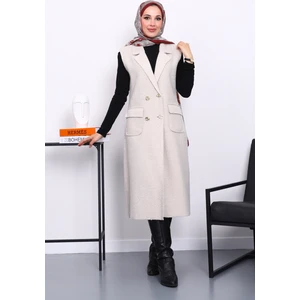 İmaj Butik Taş Düğmeli Uzun Buklet Yelek