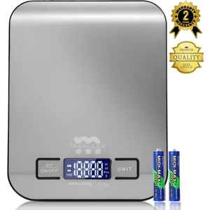 MSK-5000 Dijital Mutfak Tartısı – 10KG / 1g Hassasiyet, Suya Dayanıklı Paslanmaz Çelik Ön Panel, 2 Yıl Garantili Hassas Terazi, LED Ekran, Birim Seçimi, Otomatik Sıfırlama