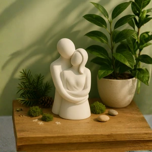 Nevhan Sanat Sevgi ve Bağlılık Figürü – El Yapımı Soyut Heykel 12.2X7 | Minimalist Dekor
