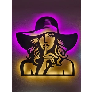 Kadın Silüeti Ahşap LED Işıklı Tablo – Romantik Dekor & Özel Gün Hediyesi