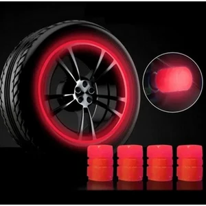4 Adet Sibop Kapağı Fosforlu Floresan LED Pilsiz Araba Motorsiklet Bisiklet Lastik Sibop Kapağı