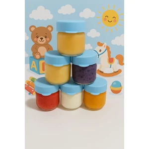 ForKids Sızdırmaz 41 ml  6lı Cam Kavanoz Mavi