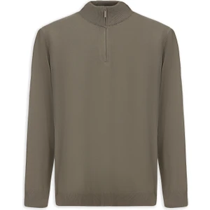 Regular Fit Bato Yaka Fermuarlı Trıko Kazak