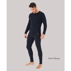 Intive Lingerie Jiber Erkek Siyah Kışlık Sıcak Tutan Bisiklet Yaka Uzun Kollu Termal Üst- Özel PAKETLEME-173