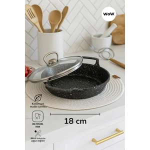 Döküm Granit 18 cm Kapaklı Sahan Tava