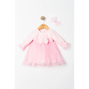 Miniday Baby Kız Bebek Mevlütlük Dantelli Bandanalı Elbise