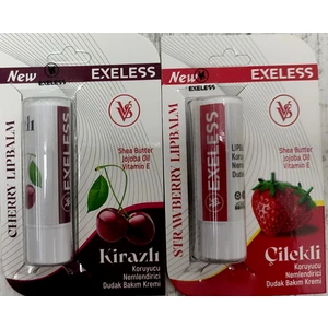 2 ADET ÇİLEK VE KİRAZ Exeless Koruyucu Nemlendirici Dudak Bakım Kremi soğuk havalarda dudak çatlamalarını engeller bakımını sağlar