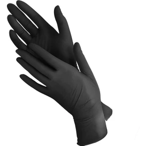 Siyah Nitril Eldiven 100'LÜ Paket - Tek Kullanımlık, Pudrasız Çok Amaçlı Eldiven