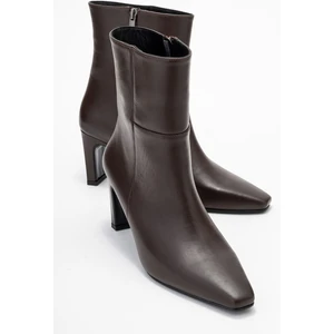 Elıas Kahverengi Cilt Hakiki Deri Kadın Blok Topuklu Bot