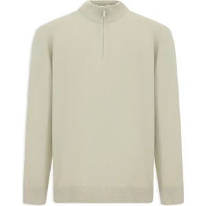 Regular Fit Bato Yaka Fermuarlı Trıko Kazak