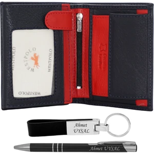 West Polo  Deri Isme Özel Erkek Cüzdan Isme Özel Kalem ve Anahtarlık
