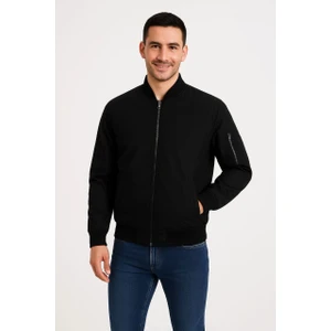 Velmora Fashion Erkek Bomber Mont Ceket - Siyah