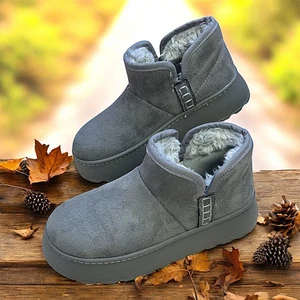 KAFKASLAR AYAKKABI Ug Model Kısa Boy Dikişli Taban Tüylü Bayan Bot Bootie