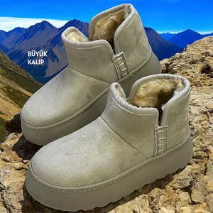 KAFKASLAR AYAKKABI Ug Model Kısa Boy Dikişli Taban Tüylü Bayan Bot Bootie