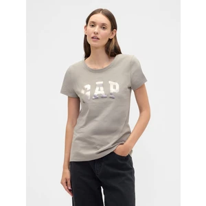 Kadın Açık Kahverengi Gap Logo T-Shirt