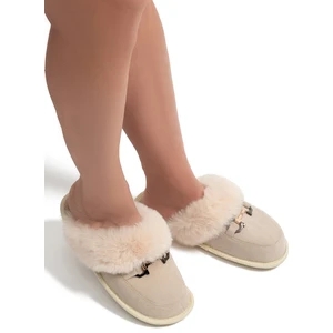 Ania Kadın Tokalı Ev Terliği Bej 37/41