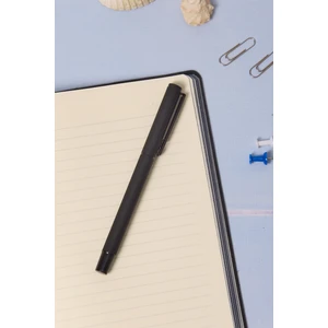 Kişiye Özel Siyah Kapaklı Mavi Mürekkepli Düz Roller Tükenmez Kalem