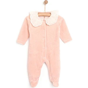 Yenidoğan Perfect Kadife Patikli Tulum Kız Bebek