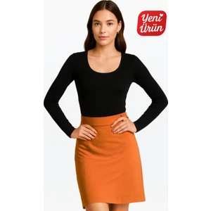 Havuz Yaka Uzun Kol Fitilli Bluz