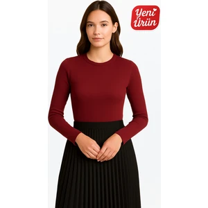 Bisiklet Yaka Uzun Kol Fitilli Bluz