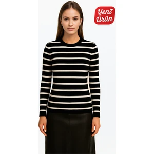 Bisiklet Yaka Uzun Kol Fitilli Bluz