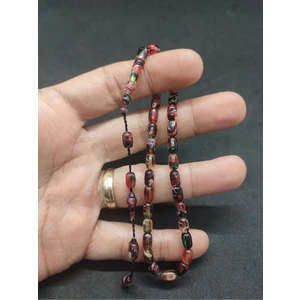 İskeçe Tesbih Serdal Akdeniz Usta Eseri Çift Kat Cilalı Bilek Boy (Küçük Boy) Ateş-I Kehribar Sertifikalı 8617