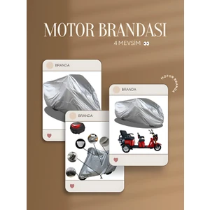 Yuki Yk 32 Greta 3 Tekerli 3 Kişilik Elektrikli Motosiklet Motor Koruma Brandası  Gri