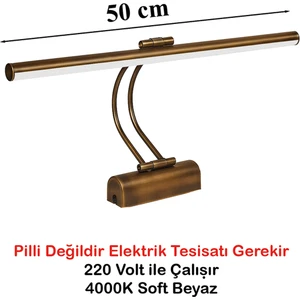 Flüt LED Aplik 50 cm 4000K Soft Beyaz | Modern Duvar Aydınlatma | Enerji Tasarruflu Banyo, Tablo ve Çalışma Masası Lambas