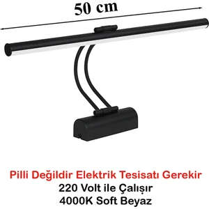 Flüt LED Aplik 50 cm 4000K Soft Beyaz | Modern Duvar Aydınlatma | Enerji Tasarruflu Banyo, Tablo ve Çalışma Masası Lambas