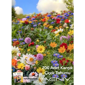 200 Adet Karışık Çiçek Tohumu- 2 Paket