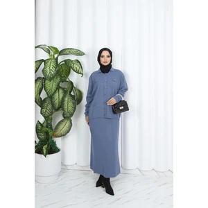 Nisum Moda Cep Detay Etekli Triko Takım