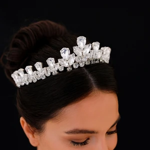 Simge Aksesuar Kristal Taşlı Şık ve Zarif Gelin Tacı ve Saç Aksesuarı