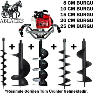 Ultra Lüks Toprak Burgu Makinesi 8 – 10 – 15 – 20 – 25 cm 5 Burgulu