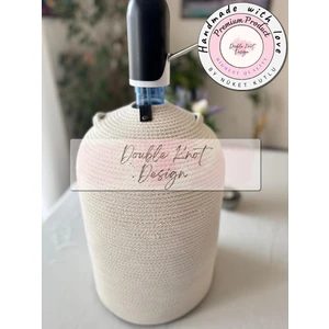 Double Knot Design Damacana Kılıfı Dekoratif Sepet - Organizer Hasır Jüt Tress  Sebil Kılıfı