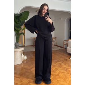 Yaka Detay Modal Takım- Siyah