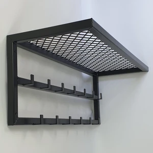 Gelişim Metal Dekoratif Demir Raflı Duvar Askısı - Metal Askılık - Elbise Askısı - Modern Design -100CM