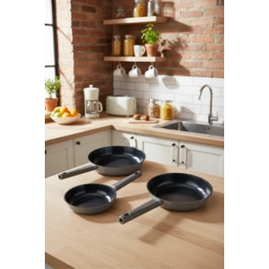 Chef Döküm 3 Parça Tava Seti Gri