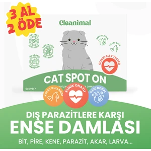 Kedi Parazit Ense Deri Damlası | Bit, Pire ve Kene Karşıtı Doğal Koruma Damlası 5x1 ml
