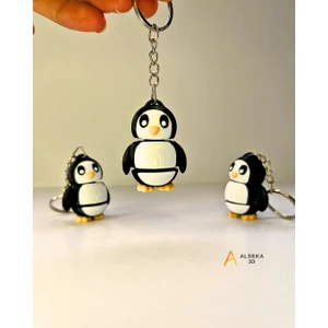 - 3D Baskı Penguen Figürlü Anahtarlık