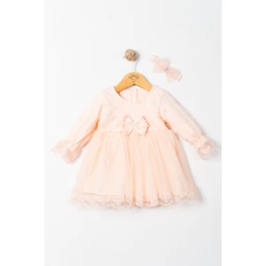 Miniday Baby Kız Bebek Mevlütlük Dantelli Bandanalı Elbise