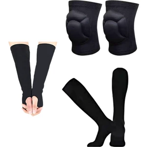 Voleybol Dizliği Set 6 Parça Dizlik Kolluk ve Uzun Çoraplı