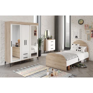 Ildır Çocuk Odası Takımı 3 Parça Tamamı Mdf Flora Beyaz